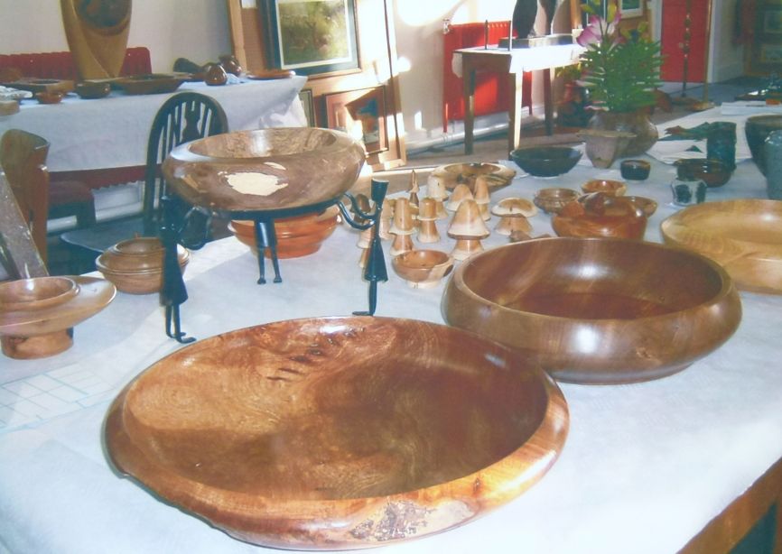 turned wooden bowls at Santon Bridge village hall exhibition